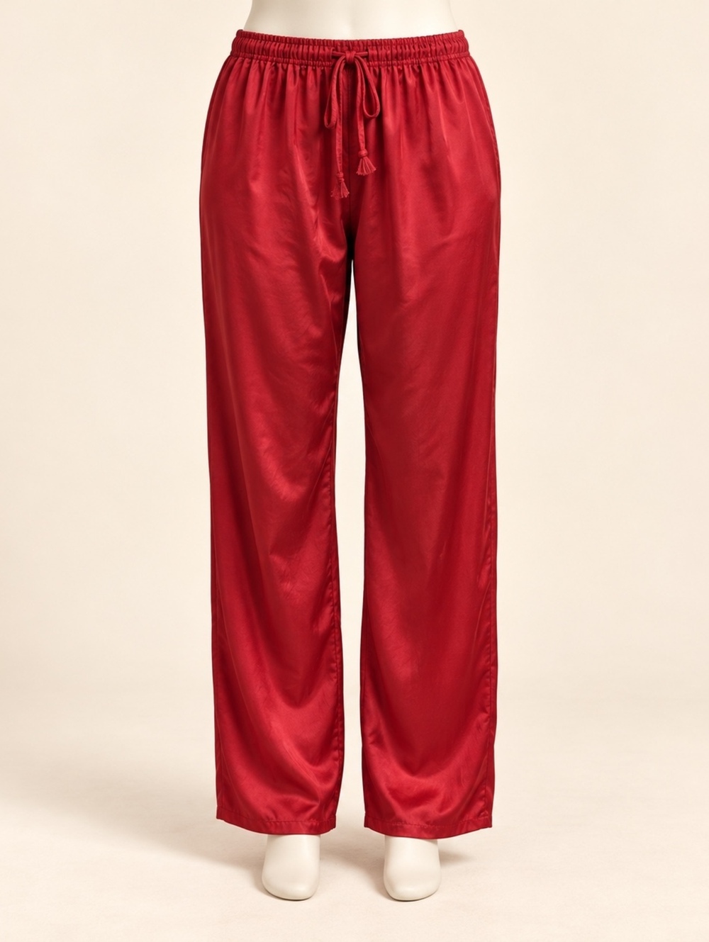 Red Silk Lounge Pants Size L